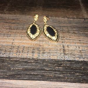 Gold and black  drop earrings